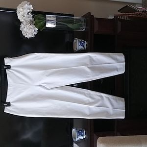 Piazza Sempione woman's Pants White size 46 straight leg side zipper